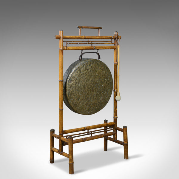 Large Antique Dinner Gong, Bamboo Frame, Victorian Instrument, Circa 1890 - London Fine Antiques