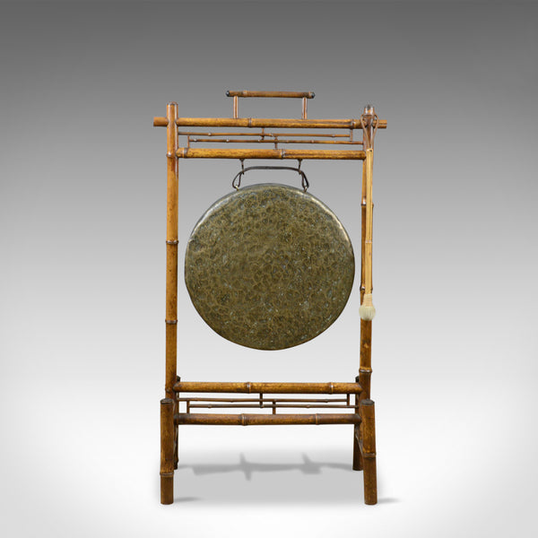 Large Antique Dinner Gong, Bamboo Frame, Victorian Instrument, Circa 1890 - London Fine Antiques