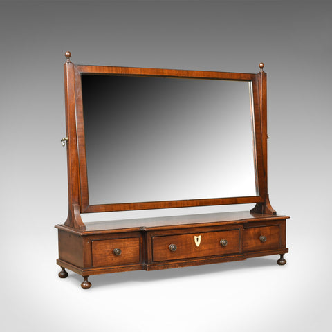 Large, Antique Dressing Table Mirror, Mahogany, Georgian, Platform, Toilet C1800 - London Fine Antiques