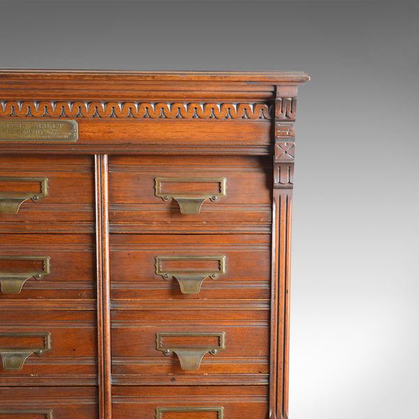 Large Antique Filing Cabinet, English, Edwardian, Walnut, Shannon File Co. c1910 - London Fine Antiques