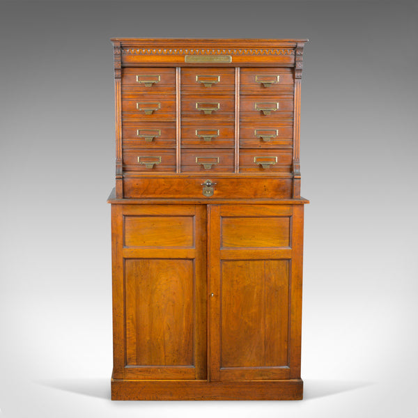 Large Antique Filing Cabinet, English, Edwardian, Walnut, Shannon File Co. c1910 - London Fine Antiques