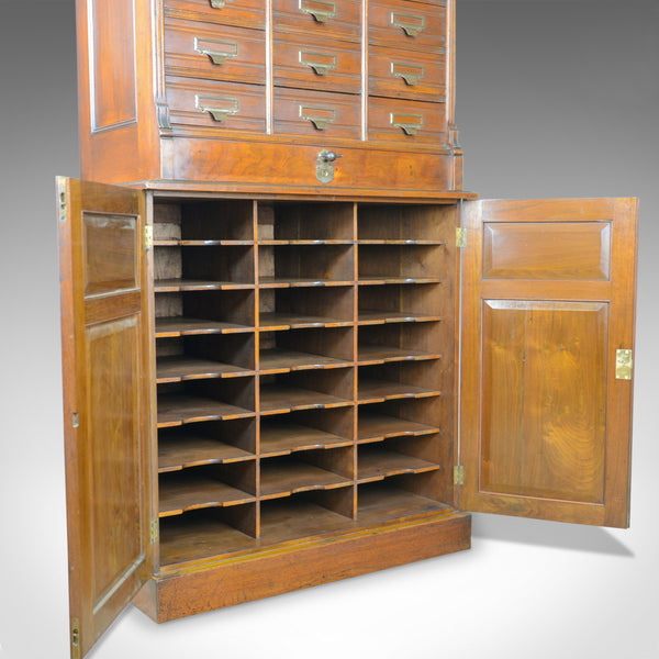 Large Antique Filing Cabinet, English, Edwardian, Walnut, Shannon File Co. c1910 - London Fine Antiques