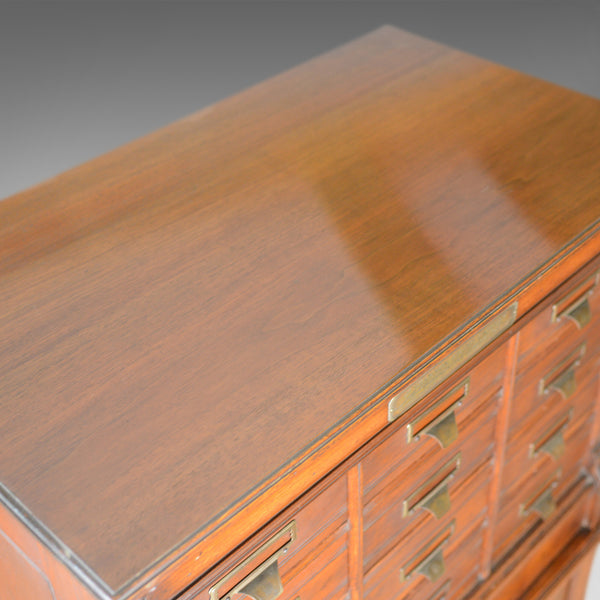 Large Antique Filing Cabinet, English, Edwardian, Walnut, Shannon File Co. c1910 - London Fine Antiques