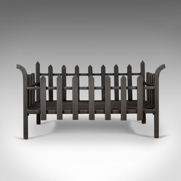 Large Antique Fire Basket, English, Victorian Fireplace Iron Grate, Circa 1900 - London Fine Antiques