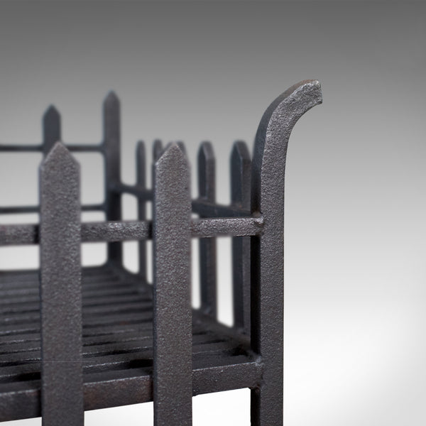 Large Antique Fire Basket, English, Victorian Fireplace Iron Grate, Circa 1900 - London Fine Antiques