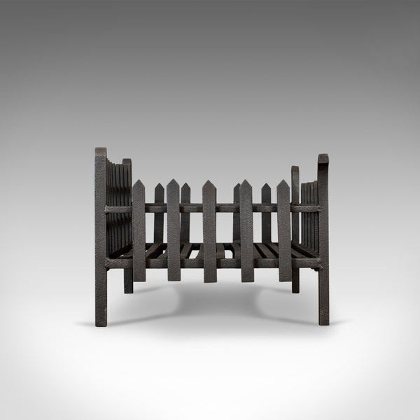 Large Antique Fire Basket, English, Victorian Fireplace Iron Grate, Circa 1900 - London Fine Antiques