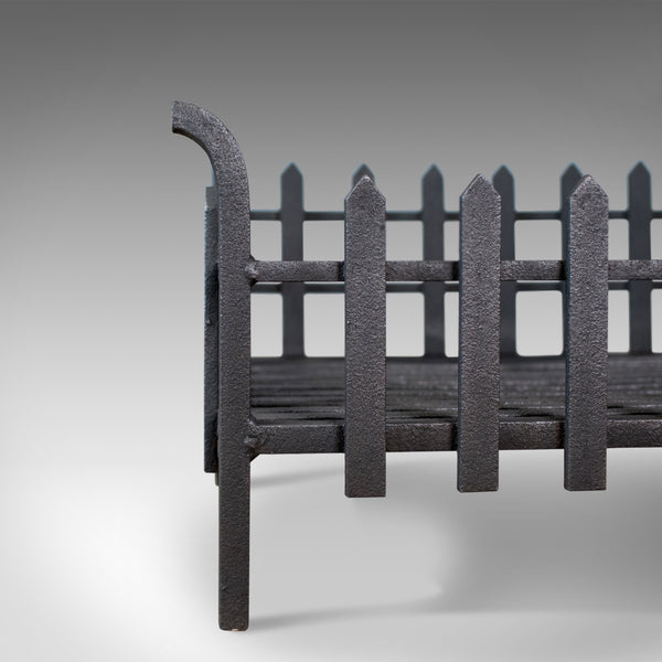 Large Antique Fire Basket, English, Victorian Fireplace Iron Grate, Circa 1900 - London Fine Antiques