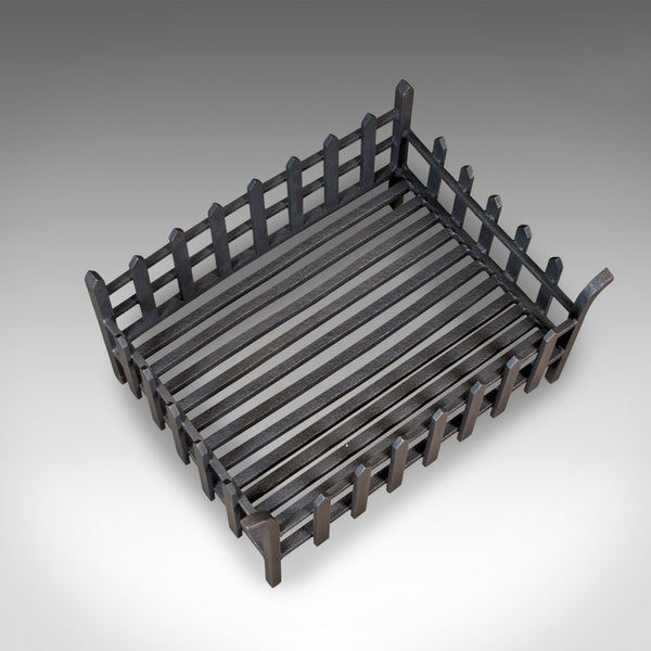 Large Antique Fire Basket, English, Victorian Fireplace Iron Grate, Circa 1900 - London Fine Antiques