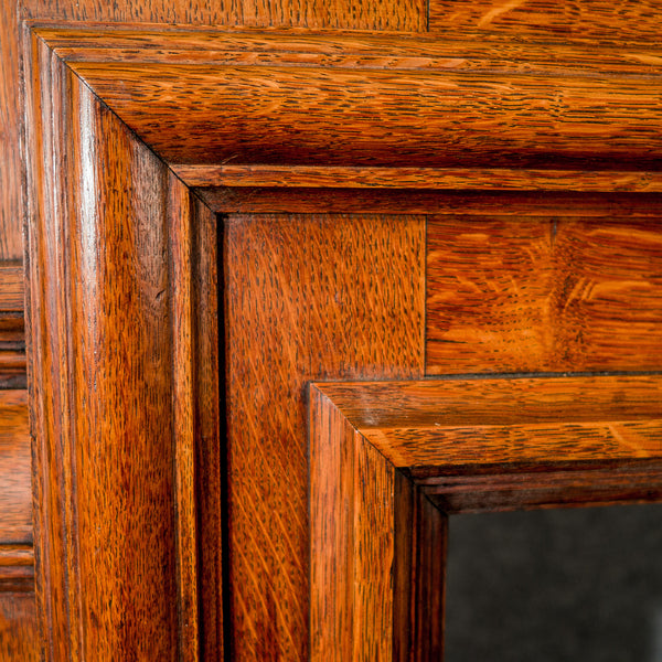 Large Antique Fireplace, Edwardian Mantelpiece Fire Surround in Oak, Circa 1910 - London Fine Antiques