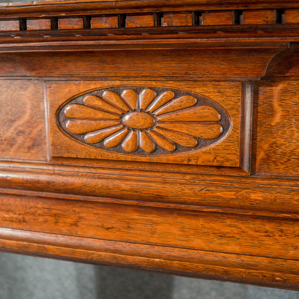 Large Antique Fireplace, Edwardian Mantelpiece Fire Surround in Oak, Circa 1910 - London Fine Antiques