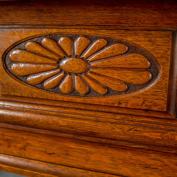 Large Antique Fireplace, Edwardian Mantelpiece Fire Surround in Oak, Circa 1910 - London Fine Antiques