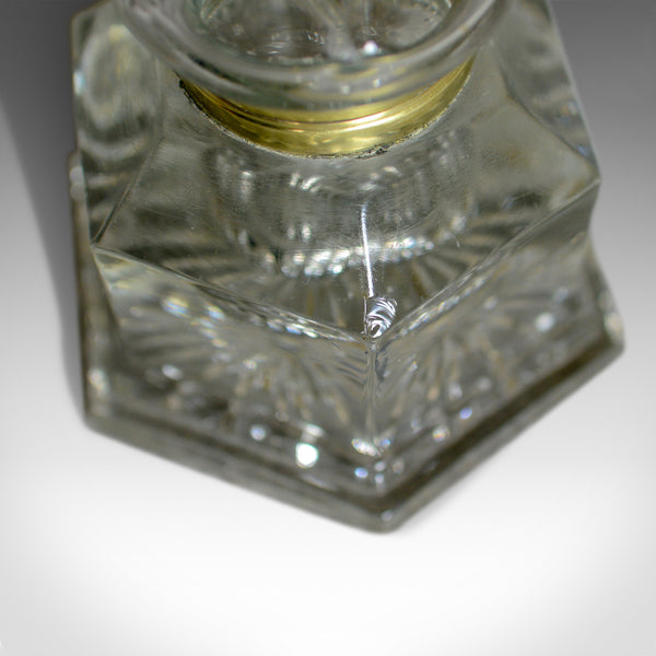 Large Antique Ink Well, English, Crystal Glass, Desk, Mid 19th Century, c.1850 - London Fine Antiques