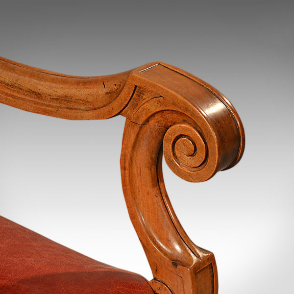 Large Antique Leather Armchair, Walnut Frame, French 19th Century Circa 1880 - London Fine Antiques