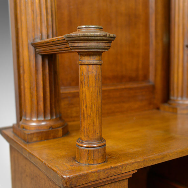 Large Antique Oak Throne Chair, Edwardian, Bench, Seat, Classical, Doric, c.1910 - London Fine Antiques