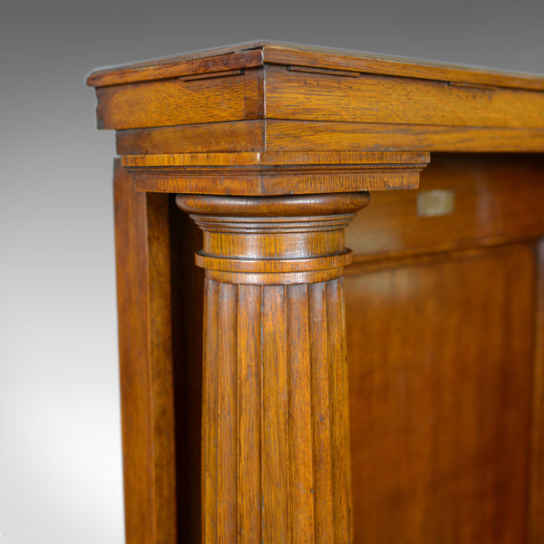 Large Antique Oak Throne Chair, Edwardian, Bench, Seat, Classical, Doric, c.1910 - London Fine Antiques