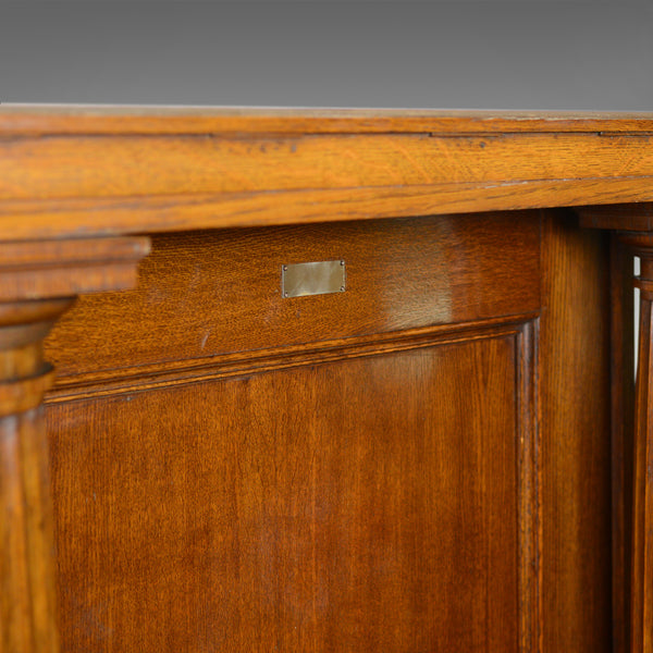 Large Antique Oak Throne Chair, Edwardian, Bench, Seat, Classical, Doric, c.1910 - London Fine Antiques