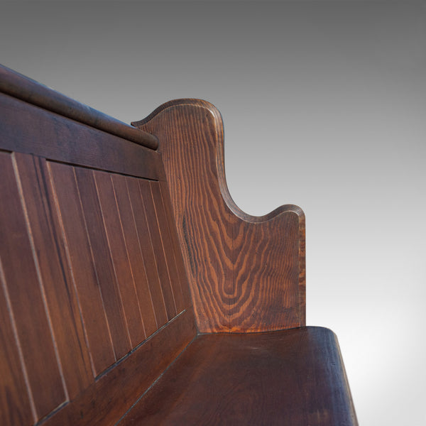 Large Antique Pew, 10 feet, English, Pitch Pine, Bench Seat, 7-8, 19th Century - London Fine Antiques