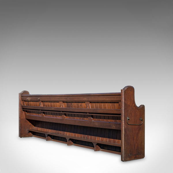 Large Antique Pew, 10 feet, English, Pitch Pine, Bench Seat, 7-8, 19th Century - London Fine Antiques