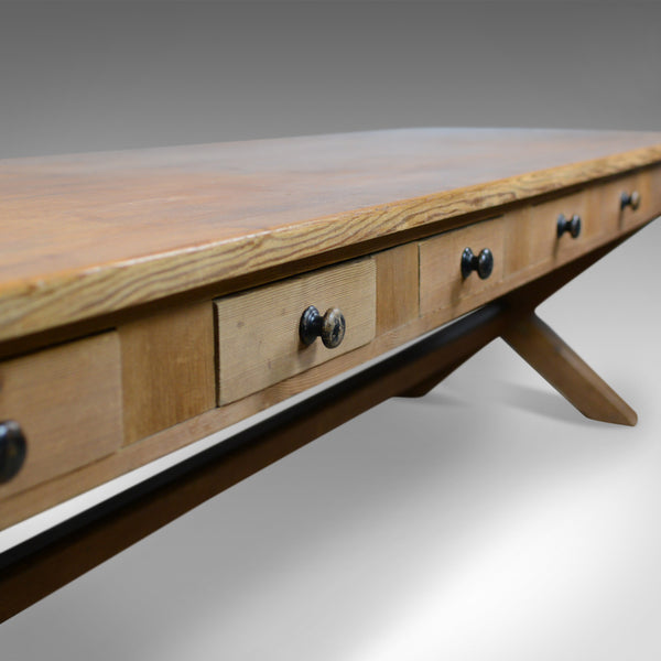 Large, 11ft, Antique Pine Refectory Table, Victorian Dining, Country House c1880 - London Fine Antiques