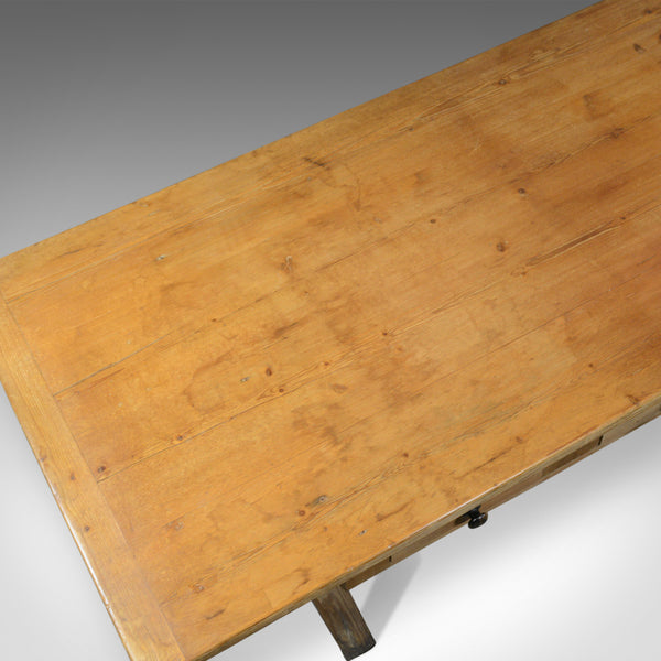 Large, 11ft, Antique Pine Refectory Table, Victorian Dining, Country House c1880 - London Fine Antiques