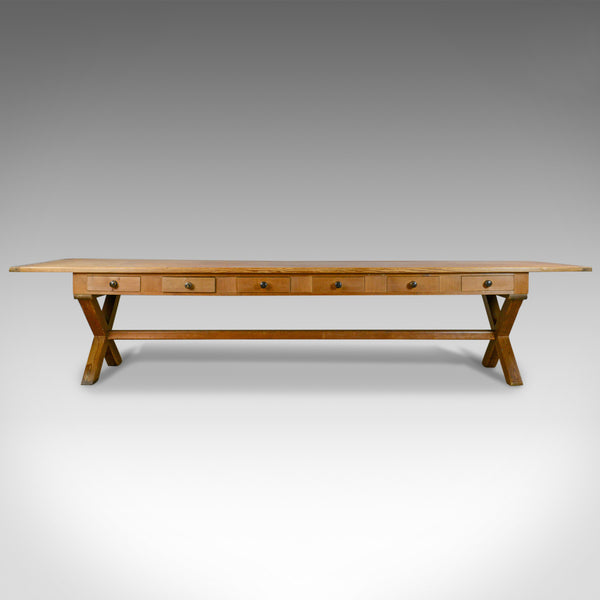 Large, 11ft, Antique Pine Refectory Table, Victorian Dining, Country House c1880 - London Fine Antiques