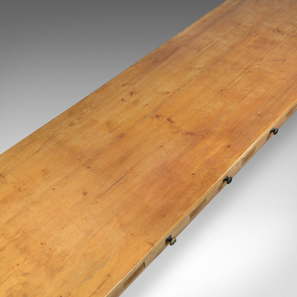 Large, 11ft, Antique Pine Refectory Table, Victorian Dining, Country House c1880 - London Fine Antiques