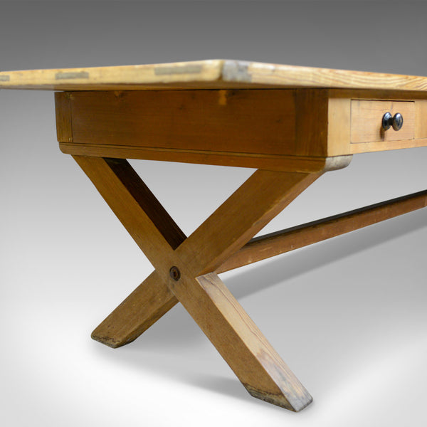 Large, 11ft, Antique Pine Refectory Table, Victorian Dining, Country House c1880 - London Fine Antiques