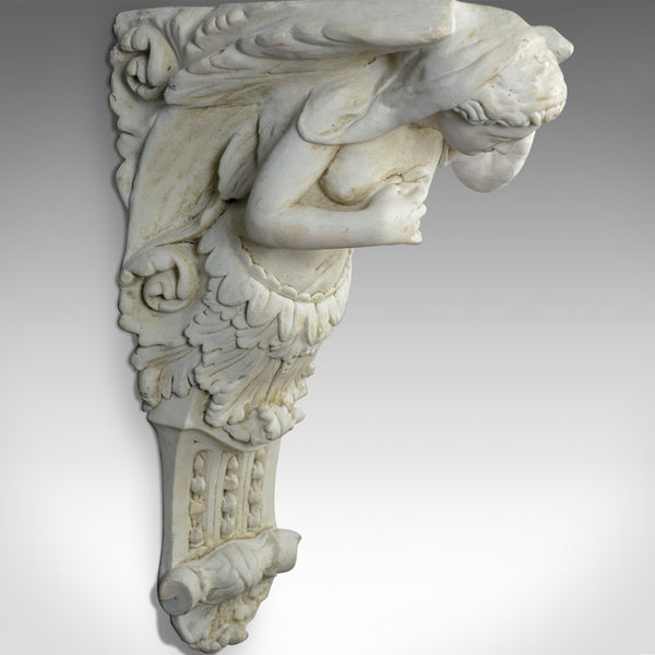 Large Antique Plaster Wall Bracket, Architectural, Figural, Angel, Corbel, c1900 - London Fine Antiques