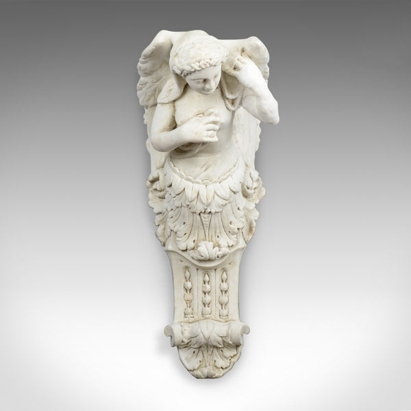 Large Antique Plaster Wall Bracket, Architectural, Figural, Angel, Corbel, c1900 - London Fine Antiques