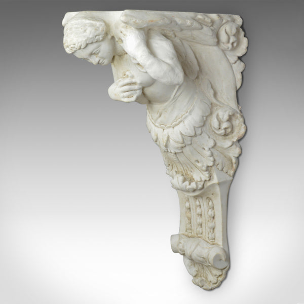 Large Antique Plaster Wall Bracket, Architectural, Figural, Angel, Corbel, c1900 - London Fine Antiques