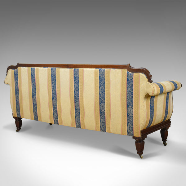Large Antique Scroll End Settee, Regency Mahogany Sofa Daybed Circa 1820 - London Fine Antiques