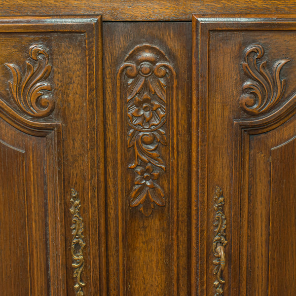 Large Antique Sideboard, French, Bow Front, Oak, Buffet Cabinet, Circa 1900 - London Fine Antiques