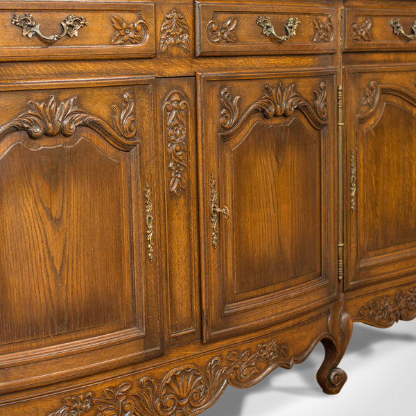 Large Antique Sideboard, French, Bow Front, Oak, Buffet Cabinet, Circa 1900 - London Fine Antiques