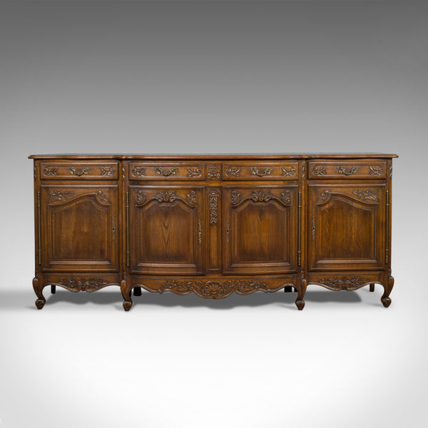 Large Antique Sideboard, French, Bow Front, Oak, Buffet Cabinet, Circa 1900 - London Fine Antiques