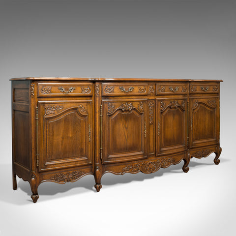 Large Antique Sideboard, French, Bow Front, Oak, Buffet Cabinet, Circa 1900 - London Fine Antiques
