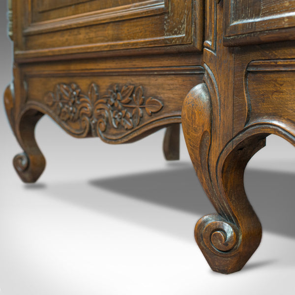 Large Antique Sideboard, French, Bow Front, Oak, Buffet Cabinet, Circa 1900 - London Fine Antiques