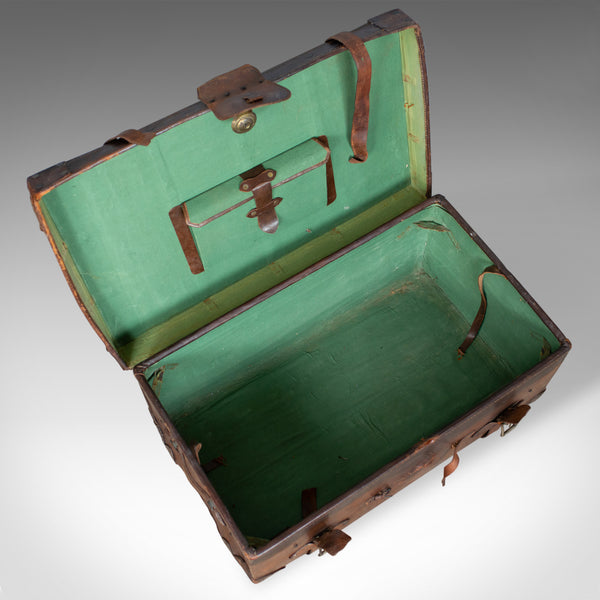 Large Antique Steamer Trunk, English, Edwardian, Leather, Travel Case Circa 1910 - London Fine Antiques