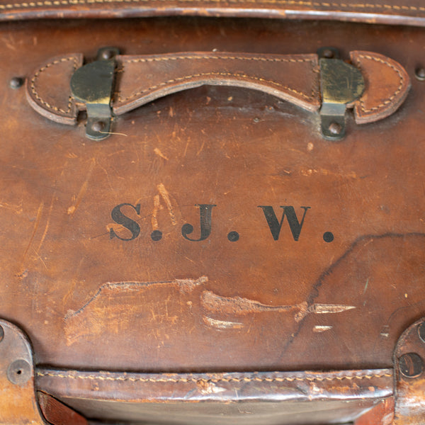 Large Antique Steamer Trunk, English, Edwardian, Leather, Travel Case Circa 1910 - London Fine Antiques