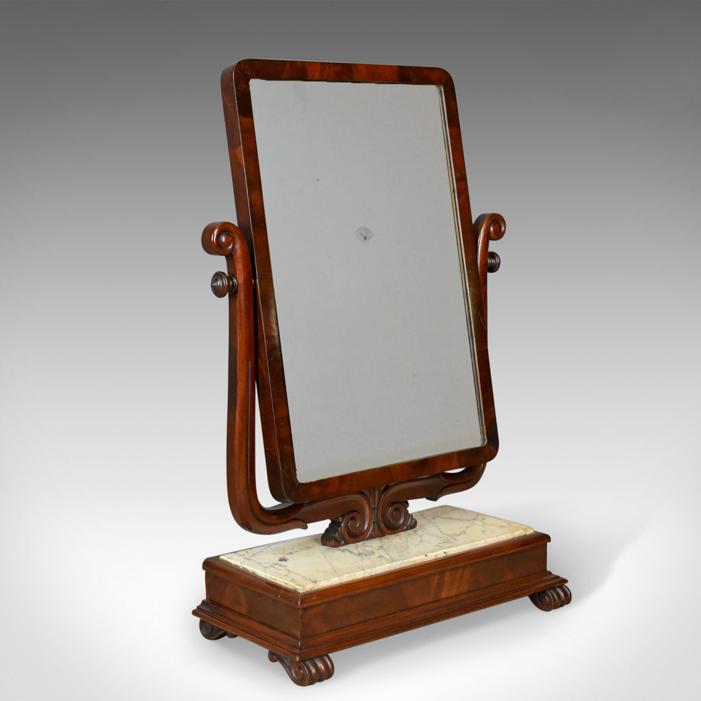 Large Antique Vanity Mirror, Toilet, Swing, English, Victorian Marble Circa 1850 - London Fine Antiques