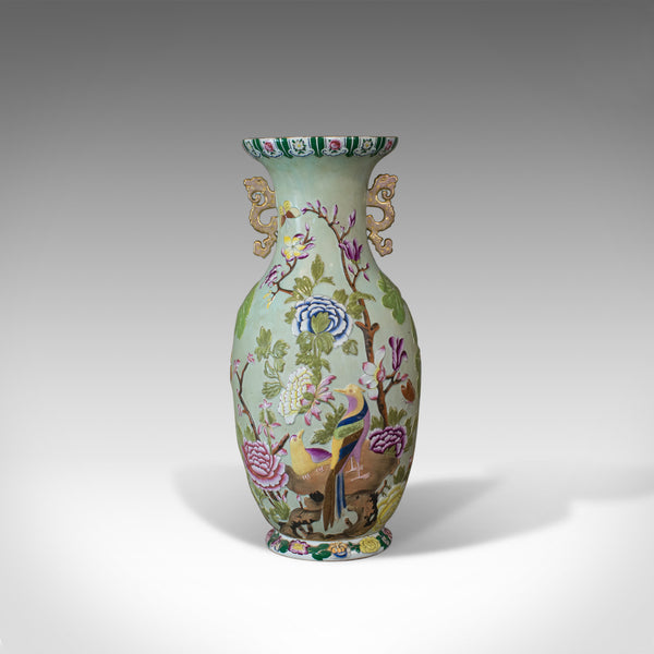 Large Baluster Vase, Oriental, Ceramic, Urn, Floral, Foliate Decoration C20th - London Fine Antiques
