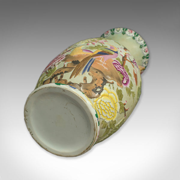 Large Baluster Vase, Oriental, Ceramic, Urn, Floral, Foliate Decoration C20th - London Fine Antiques