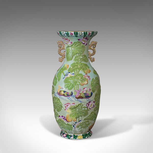 Large Baluster Vase, Oriental, Ceramic, Urn, Floral, Foliate Decoration C20th - London Fine Antiques