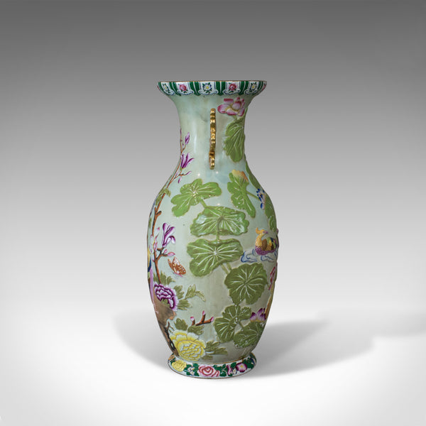 Large Baluster Vase, Oriental, Ceramic, Urn, Floral, Foliate Decoration C20th - London Fine Antiques