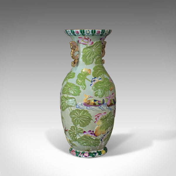 Large Baluster Vase, Oriental, Ceramic, Urn, Floral, Foliate Decoration C20th - London Fine Antiques