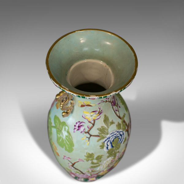 Large Baluster Vase, Oriental, Ceramic, Urn, Floral, Foliate Decoration C20th - London Fine Antiques