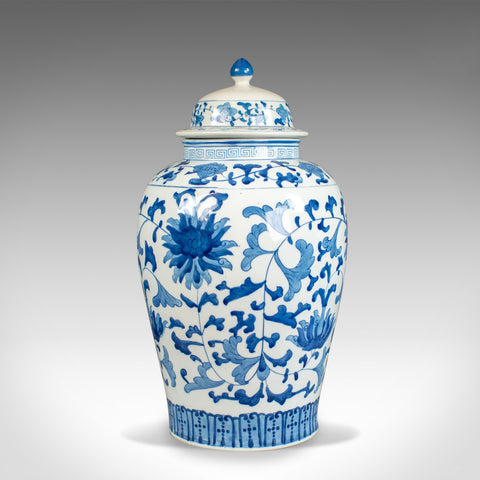 Large Baluster Vase and Cover, Blue & White, Chinese, Ceramic, Urn, C20th - London Fine Antiques