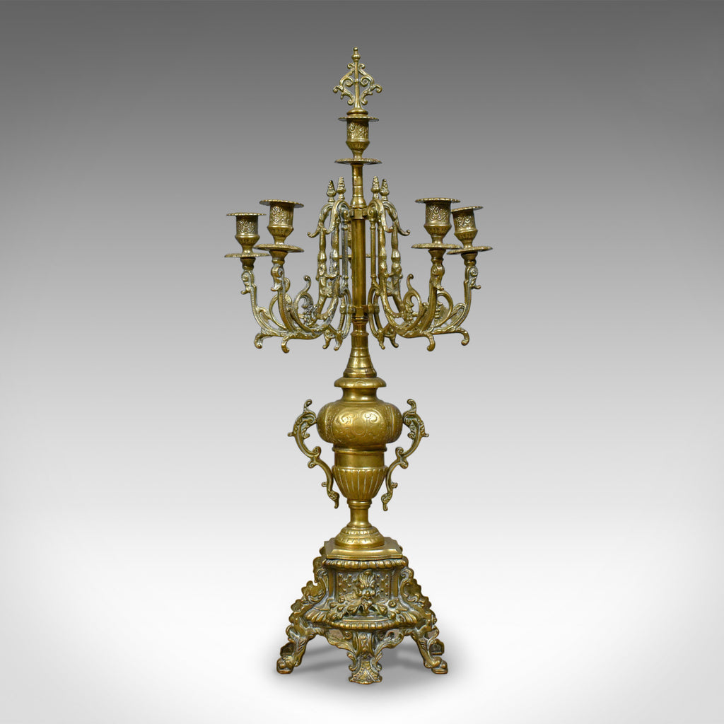 Large Candelabra, 19th Century, French, Brass Gilt Centrepiece, Circa 1900 - London Fine Antiques