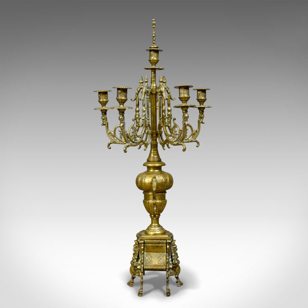 Large Candelabra, 19th Century, French, Brass Gilt Centrepiece, Circa 1900 - London Fine Antiques