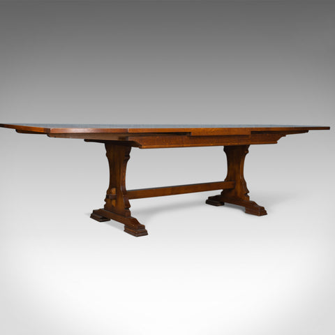 Large Dining Table, English, Oak, Draw Leaf, Extending, Seats up to 10, C20th - London Fine Antiques