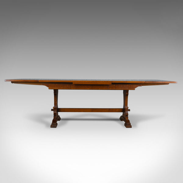 Large Dining Table, English, Oak, Draw Leaf, Extending, Seats up to 10, C20th - London Fine Antiques